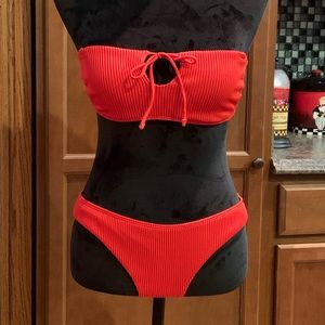 Red Two Piece Hollister Bathing Suit Meduim